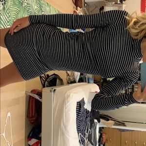 Striped tight bodycon dress